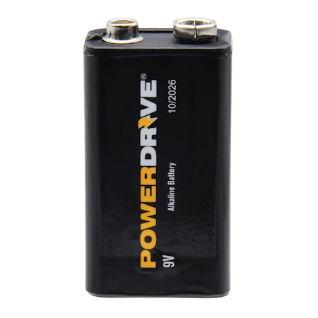 Powerdrive Alkaline Battery, 9V DC 9V DC 1 PK 6LR61